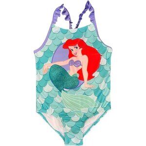 Disney Princess The Little Mermaid Ariel Girls One Piece Bathing Suit - 5T